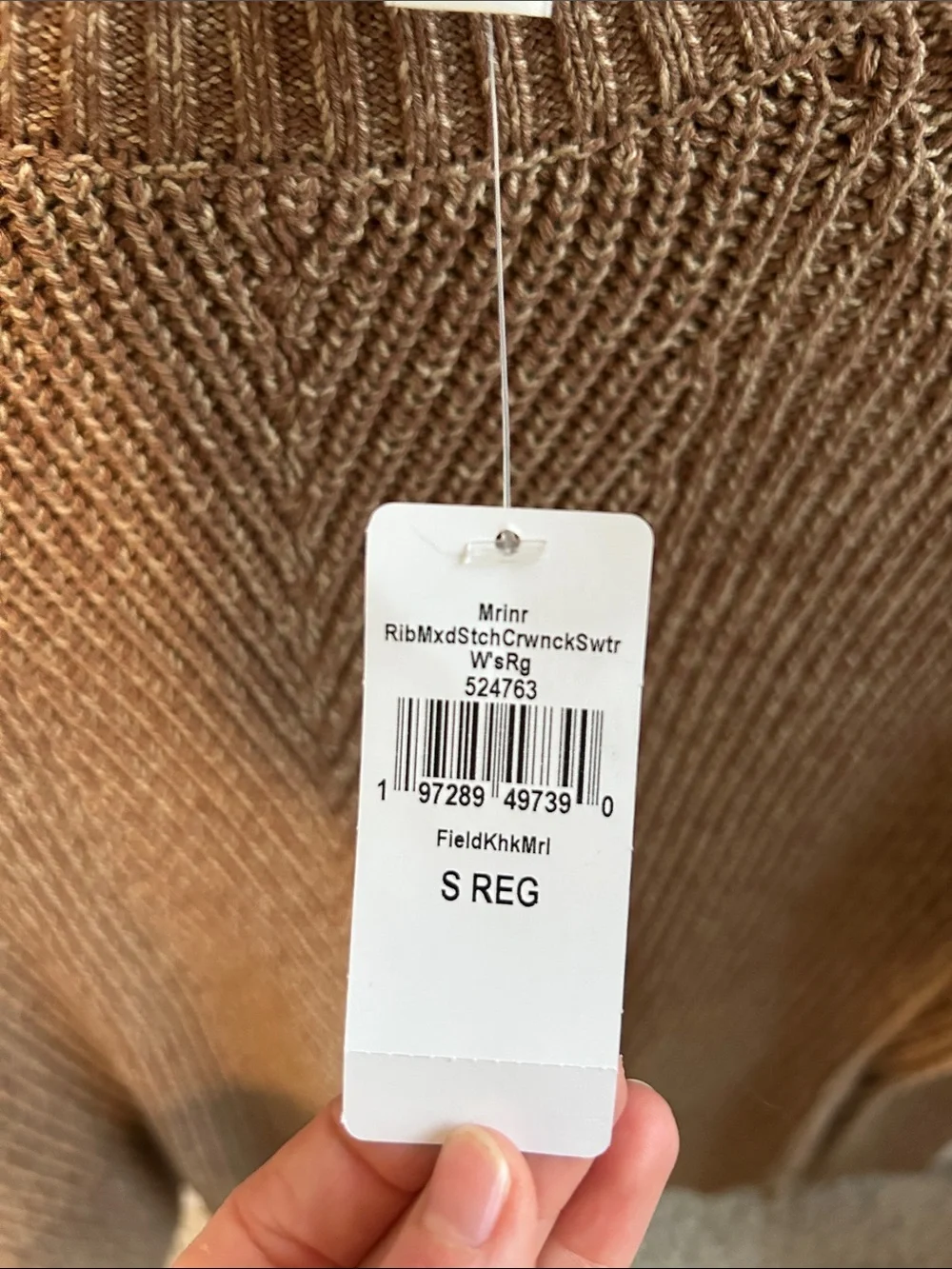 NWT L.L. Bean Women's Camel Brown Ribbed Crewneck Sweater
